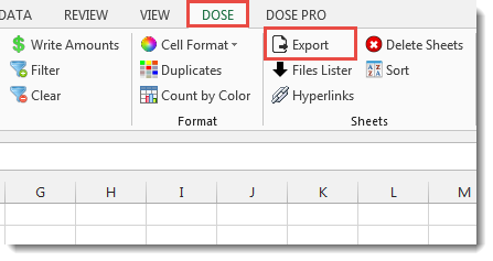 export list of file names to excel