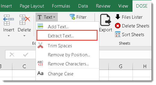 Excel Extract Text