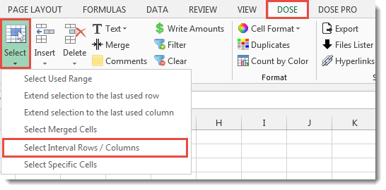 auto select row excel for mac