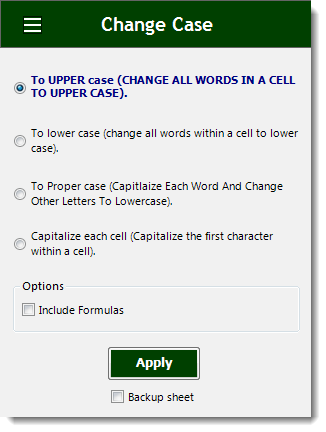 Excel Change Case
