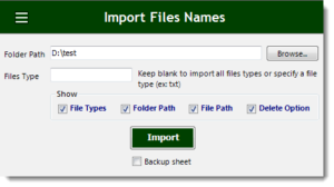Excel Import Files Names - Zbrainsoft