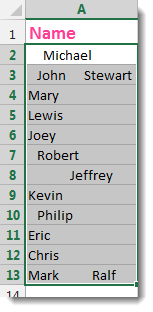 Excel Remove Spaces
