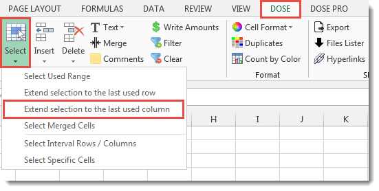 Excel Extend Selection To The Last Used Column